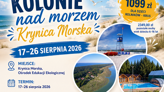 Kolonie letnie nad morzem z dofinansowaniem KRUS
