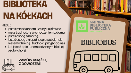 Plakat informuje o Projekcie "Biblioteka na Kółkach"