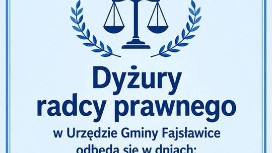 Terminy dyżurów radcy prawnego i psychologa