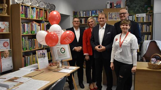 Zdjęcie przedstawia akcję rejestracji dawców szpiku w Gminie Fajsławice, która odbyła się 21 marca 2026r.