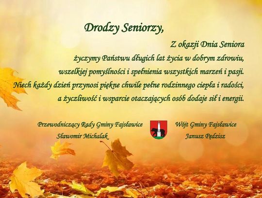 Grafika przedstawia życzenia z okazji Dnia Seniora