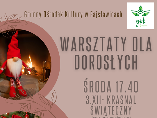 Bogata oferta Gminnego Ośrodka Kultury w Fajsławicach na grudzień 2025 Bogata oferta Gminnego Ośrodka Kultury w Fajsławicach na grudzień 2025