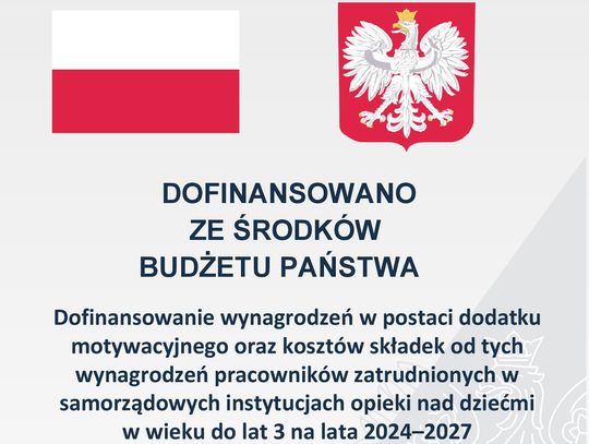 Dofinansowanie wynagrodzeń w postaci dodatku motywacyjnego oraz kosztów składek od tych wynagrodzeń pracowników zatrudnionych w samorządowych instytucjach opieki nad dziećmi w wieku do lat 3 na lata 2024–2027 Dofinansowanie wynagrodzeń w postaci dodatku motywacyjnego oraz kosztów składek od tych wynagrodzeń pracowników zatrudnionych w samorządowych instytucjach opieki nad dziećmi w wieku do lat 3 na lata 2024–2027
