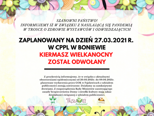 Kiermasz wielkanocny odwołany