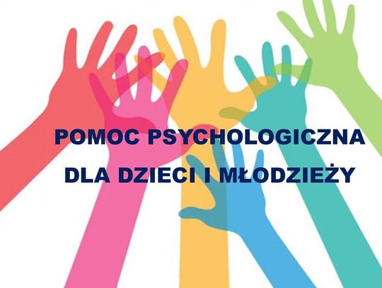 Grafika przedstawia pomoc psychologiczną dla dzieci i młodzieży