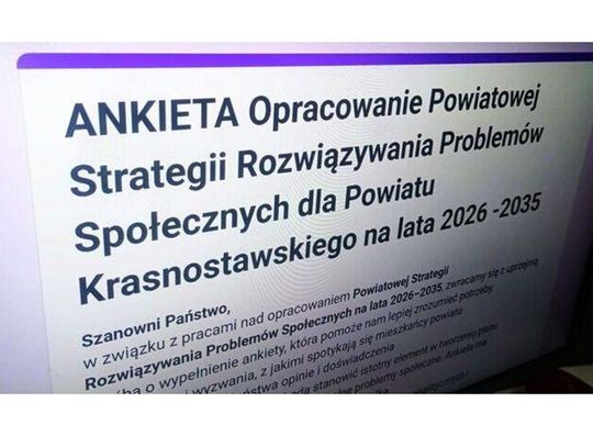Ankieta: opracowanie Powiatowej Strategii Rozwiązywania Problemów Społecznych na lata 2026–2035 Ankieta: opracowanie Powiatowej Strategii Rozwiązywania Problemów Społecznych na lata 2026–2035