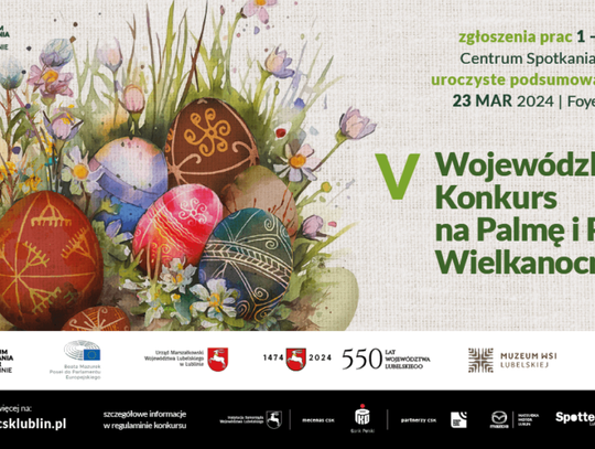 Zdjecie przedstawia grafikę V Wojewódzkiego Konkursu na Palmę i Pisankę Wielkanocną