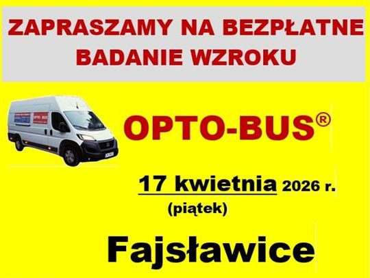 Zapisy na bezpłatne badanie wzroku Plakat informuje o zapisach na bezpłatne badanie wzroku, które odbędzie się 17 kwietnia 2026r na parkingu przy Urzędzie Gminy