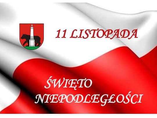 Plakat informuje o obchodach Narodowego Święta Niepodległości w Gminie Fajsławice, które odbędzie się 11 listopada 2023r.