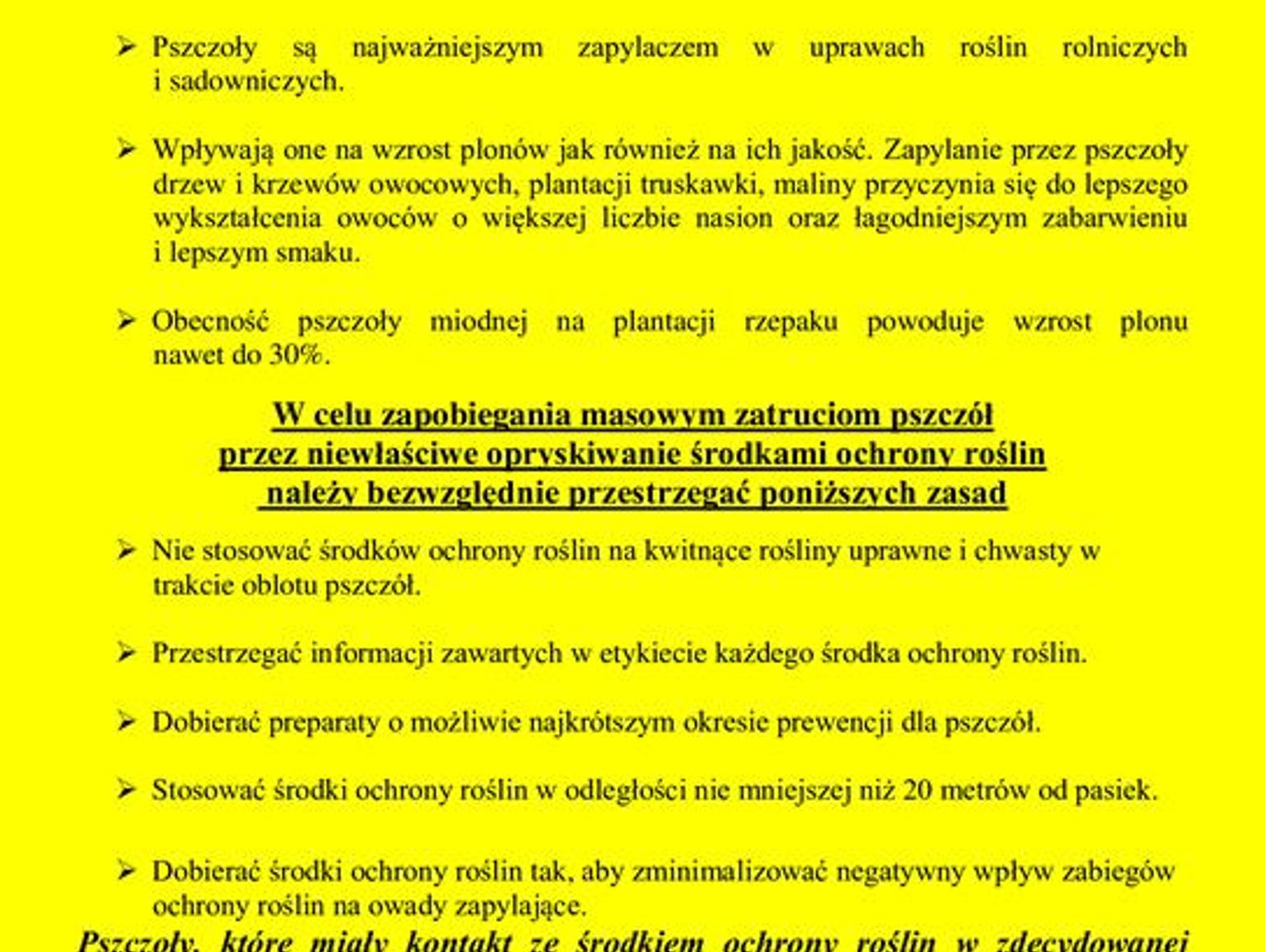 ZASADY STOSOWANIA ŚRODKÓW OCHRONY ROŚLIN W SPOSÓB BEZPIECZNY