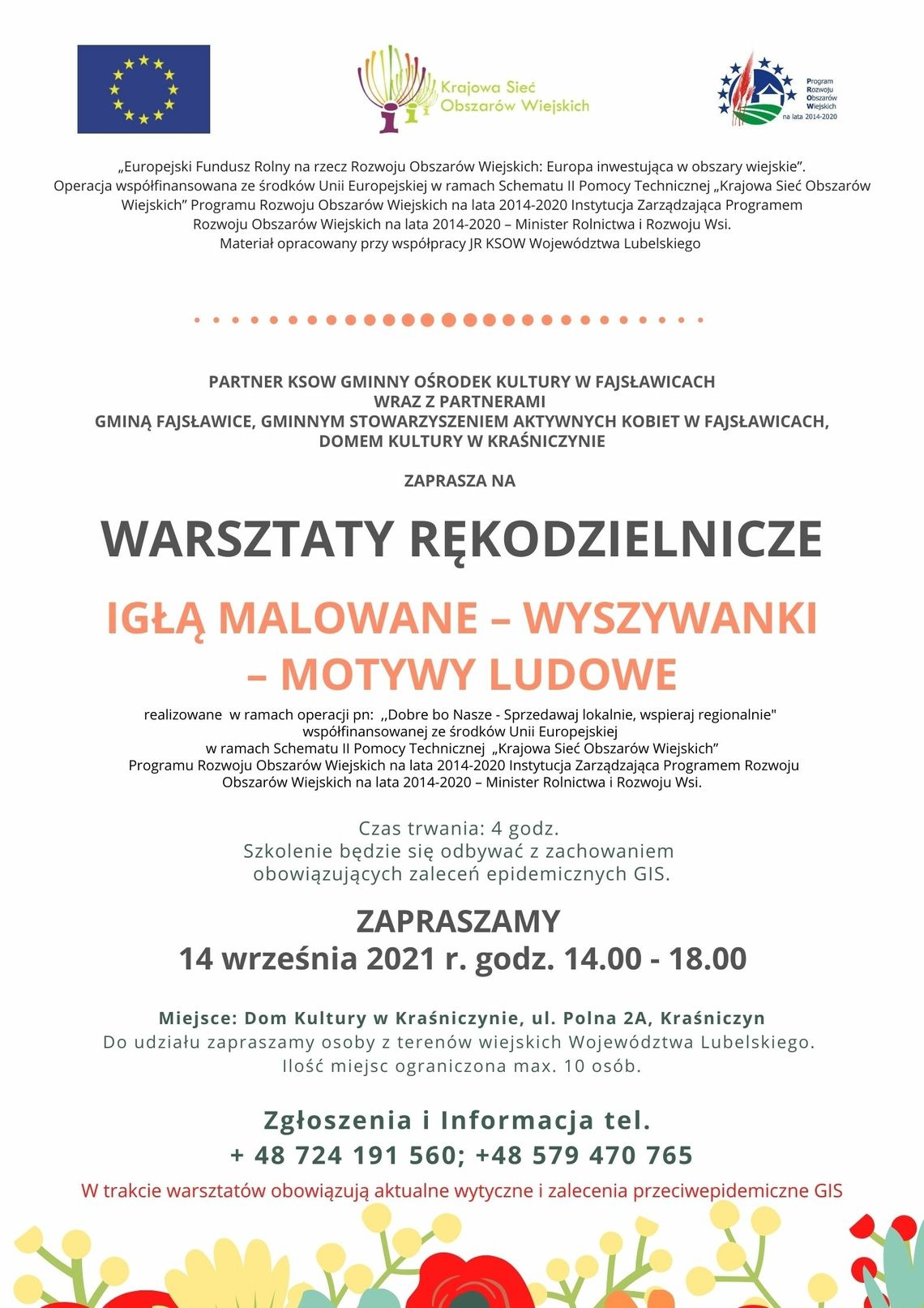 Gminny Ośrodek Kultury w Fajsławicach zaprasza na warsztaty