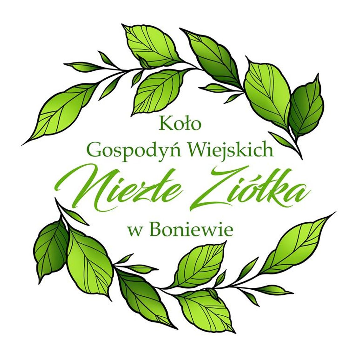 Grafika przedstawia Logotyp Koła Gospodyń Wiejskich "Niezłe Ziółka" w Boniewie