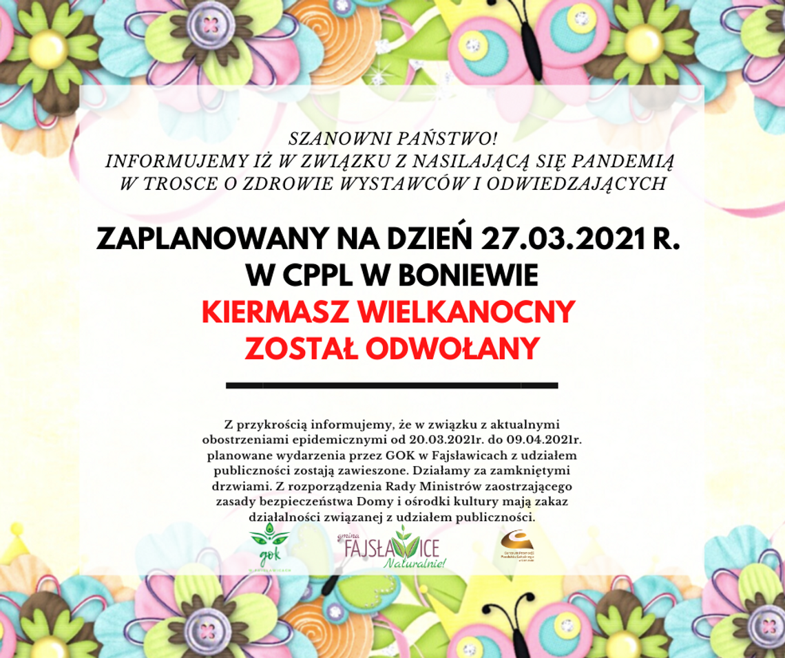 Kiermasz wielkanocny odwołany