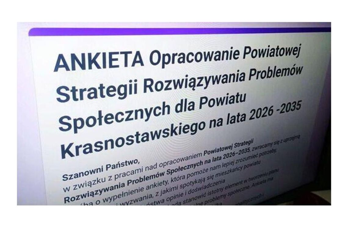 Ankieta: opracowanie Powiatowej Strategii Rozwiązywania Problemów Społecznych na lata 2026–2035