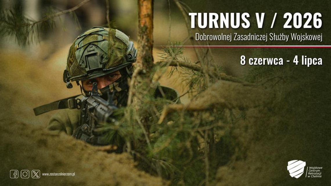Plakat informuje o V turnusie Dobrowolnej Zasadniczej Służby Wojskowej