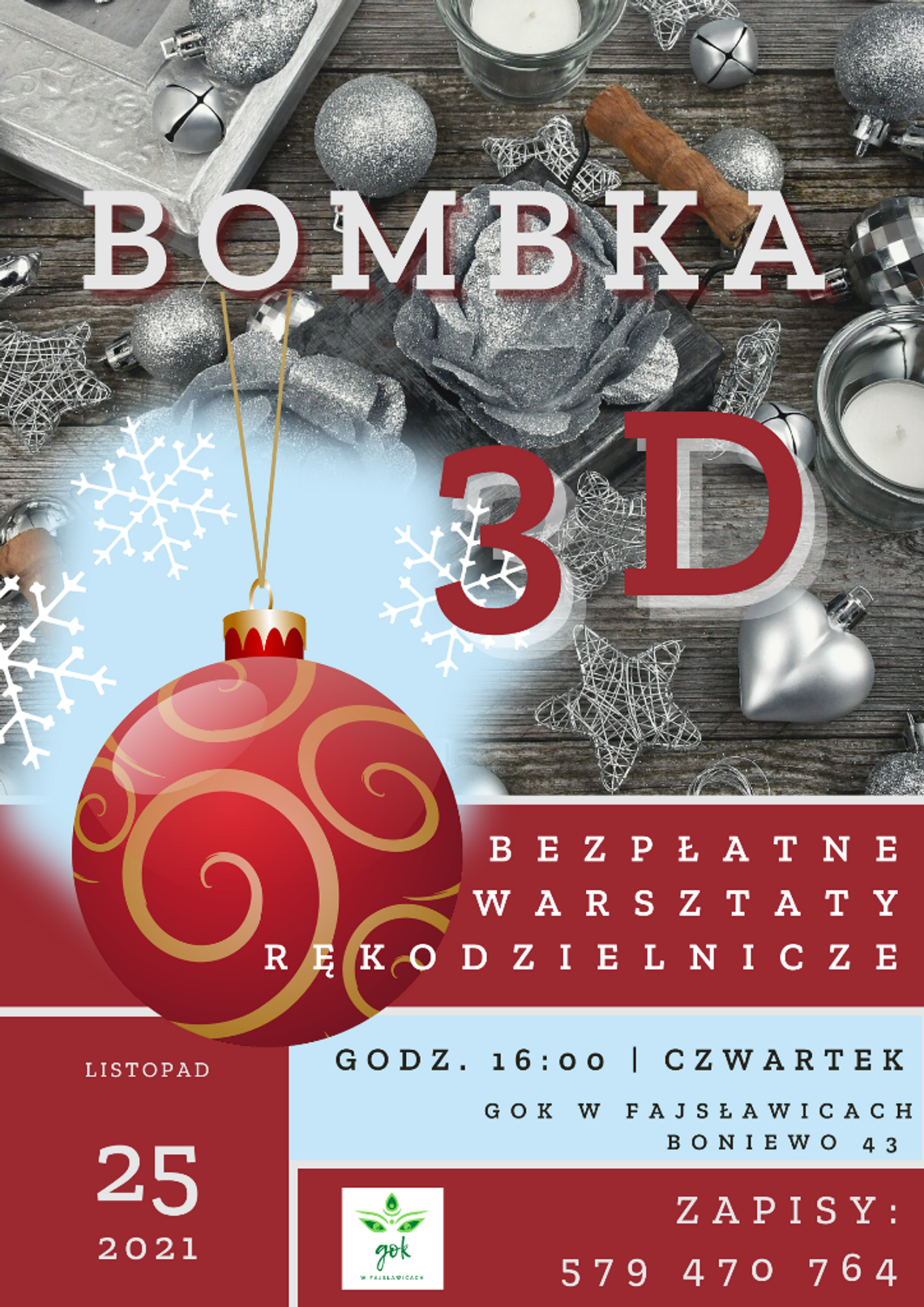 WARSZTATY RĘKODZIELNICZE ,,BOMBKA 3D"