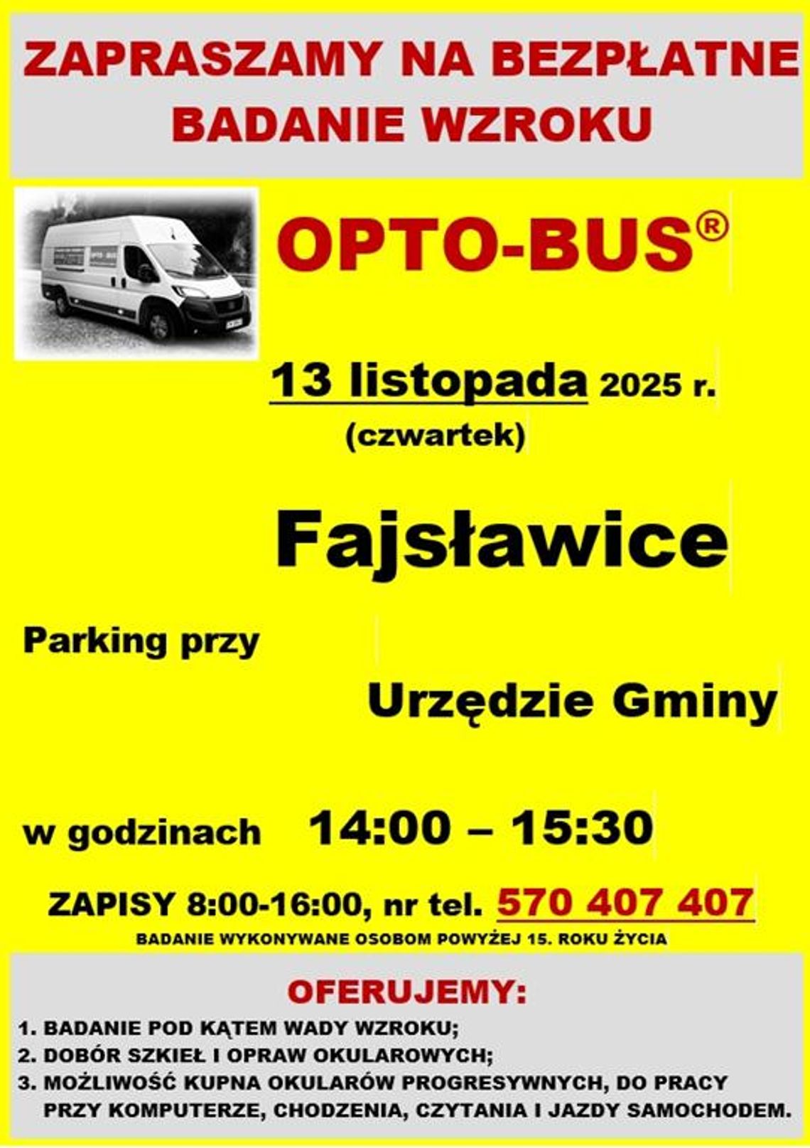 Zapisy na bezpłatne badanie wzroku