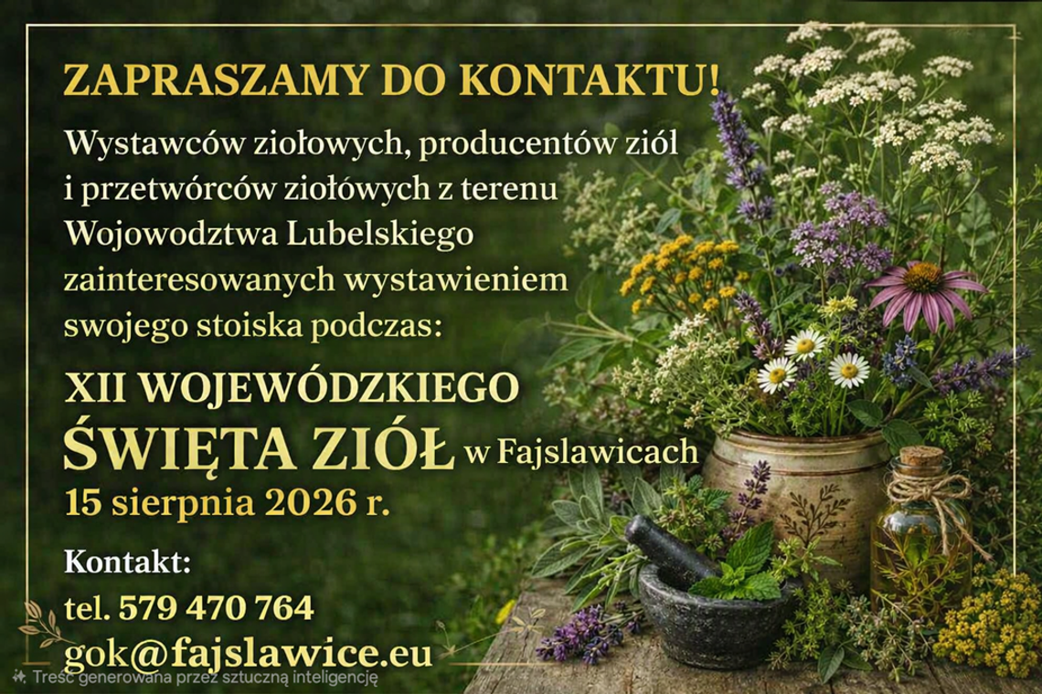 Zapraszamy do współpracy ziołowych wystawców