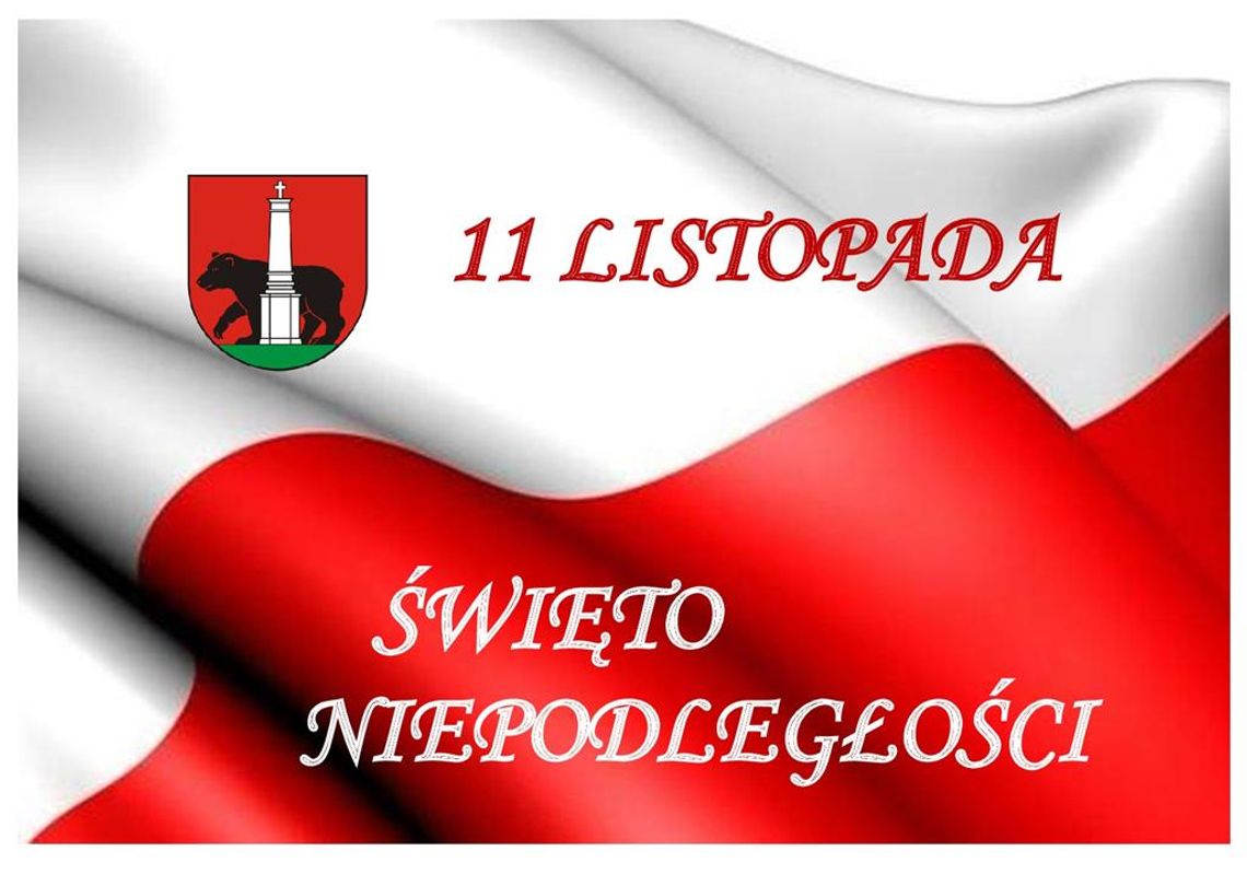 Plakat informuje o obchodach Narodowego Święta Niepodległości w Gminie Fajsławice, które odbędzie się 11 listopada 2023r.