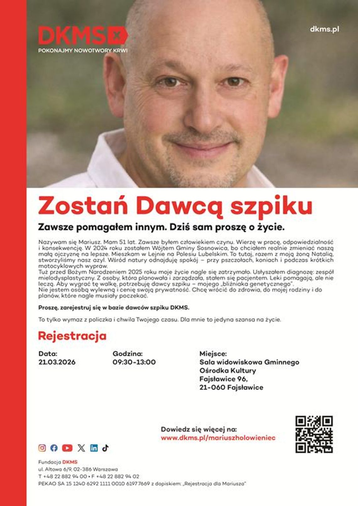 Zarejestruj się jako dawca szpiku!